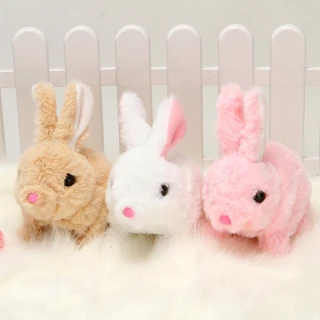 【TDL】電動兔子公仔絨毛娃娃玩偶小白兔仿真玩具玩偶會發聲 45-00259
