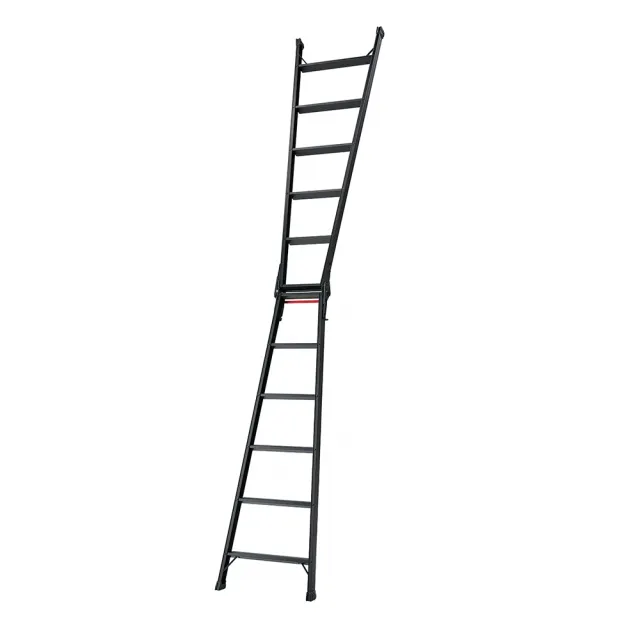 【Hasegawa 長谷川】黑色質感輕鋁梯踏台/作業梯/鋁梯/家用梯-可變直梯一梯兩用(RHB-18)