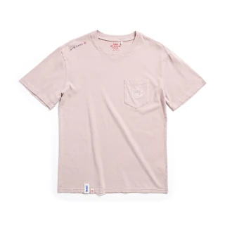 【EDWIN】女裝 理髮廳 鑀口袋繡花短袖T恤(淡粉紅)