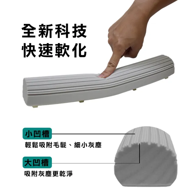 【多麼潔】洗刷刷膠棉雙槽拖把組(超值1拖3棉)