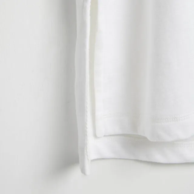 【EDWIN】女裝 PLUS+ 無袖連帽長版T恤(白色)