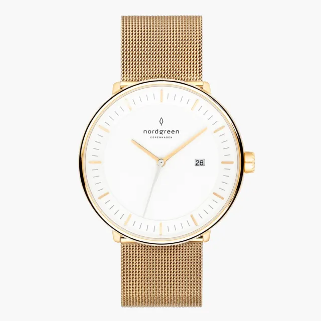 【Nordgreen】Philosopher哲學家 香檳金系列米蘭帶腕錶36mm  禮物  手錶(PH36GOMEGOXX)