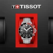 【TISSOT 天梭 官方授權】Seastar 1000海星300米潛水三眼計時錶-45.5mm/紅黑 母親節 禮物(T1204171105101)