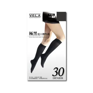 【VOLA 維菈】6雙組 極黑30丹彈性防捲邊輕薄 無腳跟耐勾 中筒襪 絲襪(MIT台灣製 透膚絲襪)