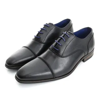 【GEORGE 喬治皮鞋】AMBER 尊榮時尚 真皮手工縫線紳士皮鞋-黑色 635039GF-10