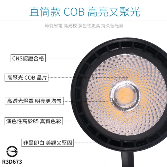 【JOYA LED】12W COB圓筒款 軌道燈 白色外殼(台灣製造 高亮款)