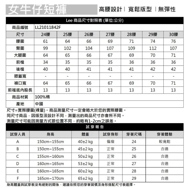 【Lee 官方旗艦】女裝 牛仔短褲 / 荷葉高腰 鬆緊腰帶 中藍洗水(LL21011842F)