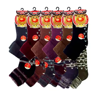 【芽比】MIT反折止滑毛襪6雙組(毛襪 保暖襪 厚襪 刷毛襪)