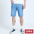 【EDWIN】男裝 大尺碼-迦績EJ9透氣復古牛仔短褲(重漂藍)