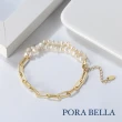 【Porabella】925純銀雙層人工珍珠手鍊手環 波西米亞人工珍珠手鍊 簡約大方氣質 ins風 Bracelets