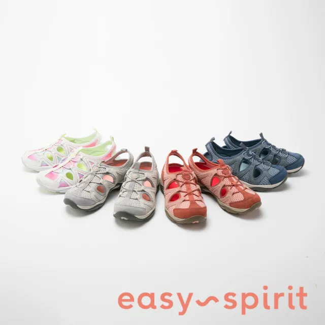 【Easy Spirit】EARTHEN10 彈力鏤空運動涼鞋(絨灰)