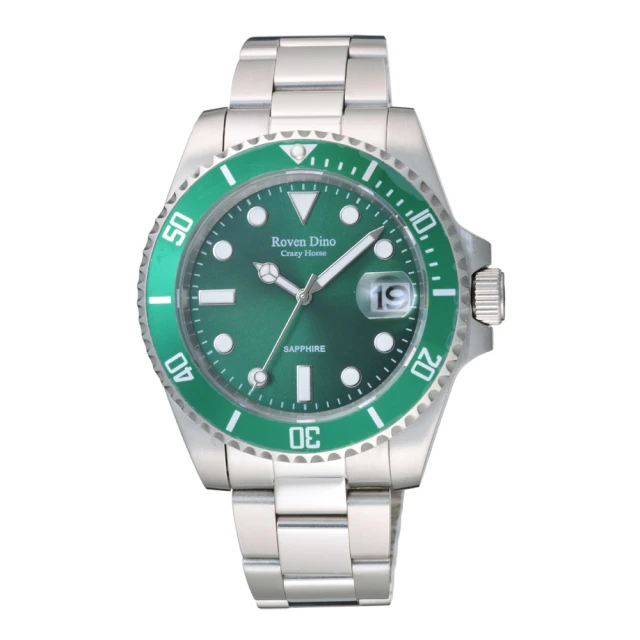 【Roven Dino 羅梵迪諾】海防前線時尚腕錶-銀X綠(RD6089S-278GE)