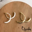 【Quenby】韓國同步白色交叉設計感耳環/耳針(耳環/配件/交換禮物)