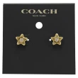 【COACH】專櫃款 簡約鑲鑽花朵造型時尚耳環(金)