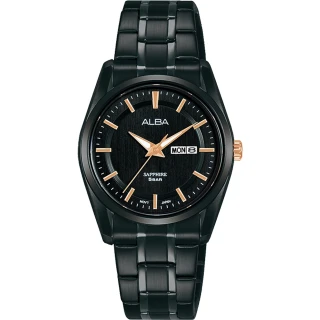 【ALBA】黑色簡約設計不鏽鋼錶29.5mm(AN8031X1/VJ23-X007SD)