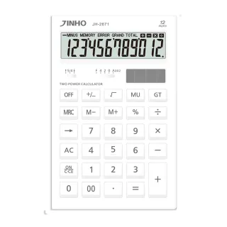【JINHO 京禾】12位元 雙電源極簡系列計算機JH-2671-W(印象白)