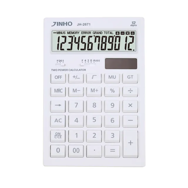 【JINHO 京禾】12位元 雙電源極簡系列計算機JH-2671-W(印象白)