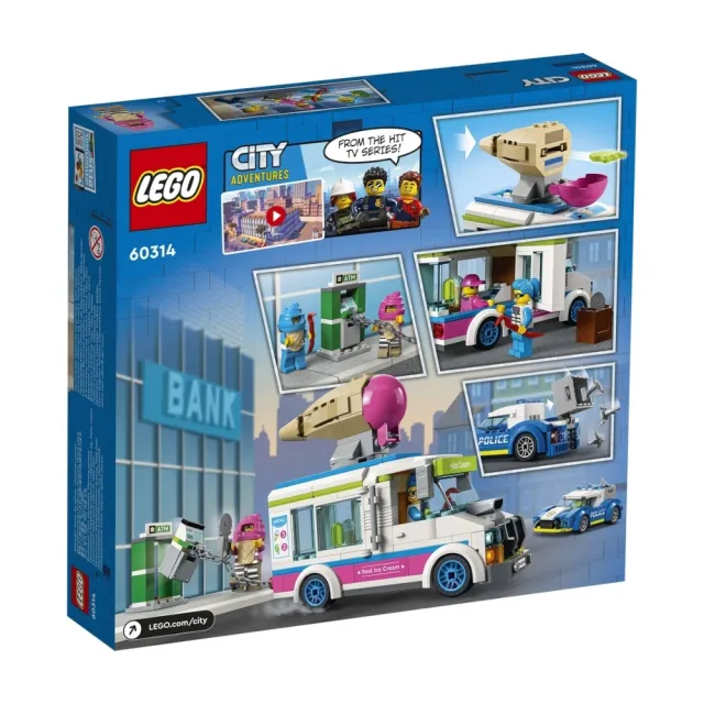 【LEGO 樂高】城市系列 60314 冰淇淋卡車警匪追逐戰(玩具車 警察車)