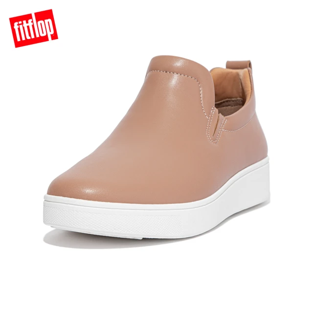 【FitFlop】RALLY LEATHER SLIP-ON TRAINERS 易穿脫時尚休閒鞋-女(米色)