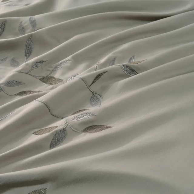【織眠家族】60支100%天絲刺繡七件式床罩組枝葉蔚蔚(雙人)