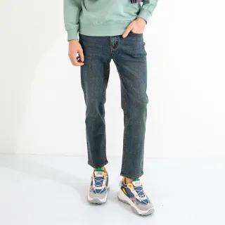 【Hang Ten】男裝-TAPERED FIT錐形五袋款丹寧長褲(深藍色)