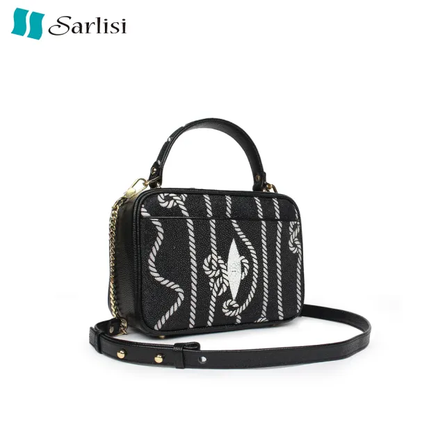 【Sarlisi】泰國進口包包新款珍珠魚皮真皮女包輕奢鏈帶斜背包女士手提包