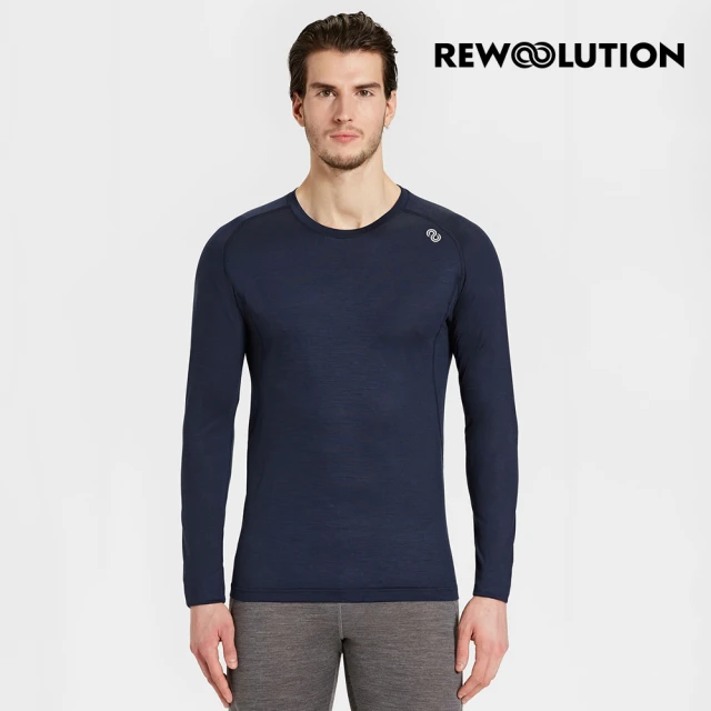 【Rewoolution】男TOMMY 140g長袖T恤[海軍藍] MC70156(羊毛衣 長袖T恤 登山必備 吸濕排汗)