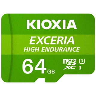 【KIOXIA  鎧俠】EXCERIA HIGH ENDURANCE Micro SDXC UHS-I U3 V30 A1 64GB 記憶卡(附轉卡)