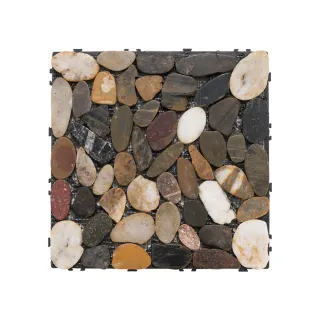 【樂嫚妮】石紋塑木地板 卡扣式 9片入(園藝造景 景觀布置)