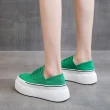 【E&B】厚底帆布鞋 厚底休閒鞋/經典彩色時尚厚底休閒帆布鞋(綠)