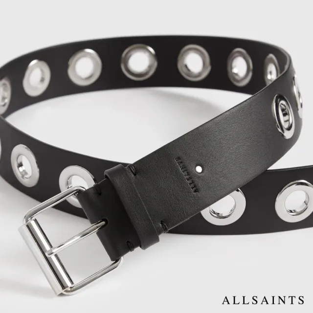 【ALLSAINTS】DANI 個性大圓金屬造型牛皮皮帶 WZ138Q