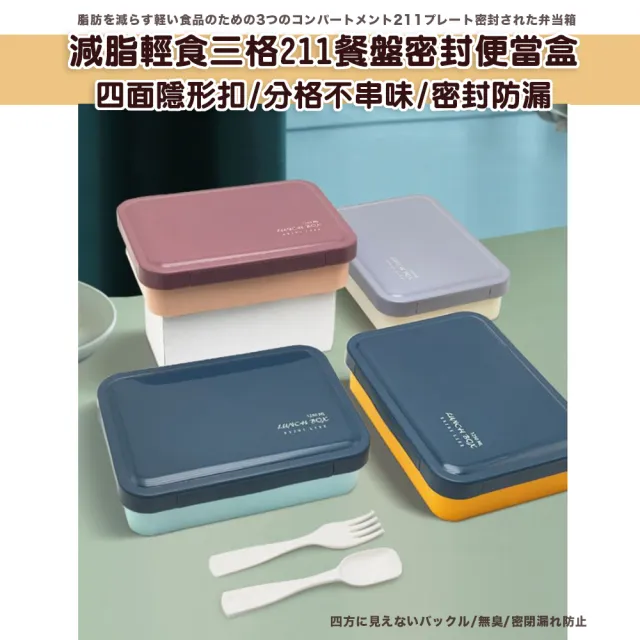 【FAT WAY OUT!】韓風創新設計超便攜飲食控管211 餐盤便當盒-1250ML(211餐盤 減脂便當盒)
