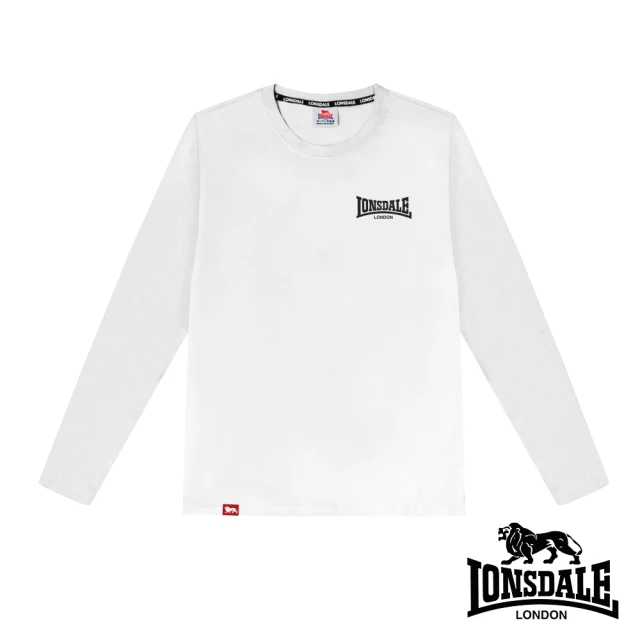 【LONSDALE 英國小獅】素面薄長袖上衣(白色 LT250018)