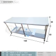 【Abis】客製商品-豪華升級版60x180CM二層圓角304不鏽鋼桌/料理桌/工作桌/工作台/流理台(2尺X6尺)