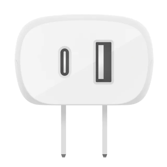 【BELKIN】25W Type-C+12W USB-A 雙孔 PD PPS充電器(白)