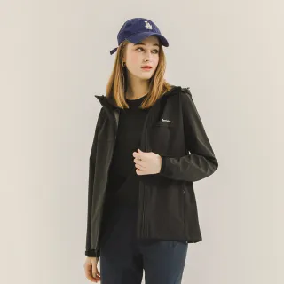 【Hang Ten】女裝-恆溫多功能-REGULAR FIT貼合針織防風外套(黑)