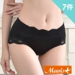 【Mevels 瑪薇絲】7件組銀離子鏤空蕾絲無痕內褲/中腰內褲(多尺碼可選)