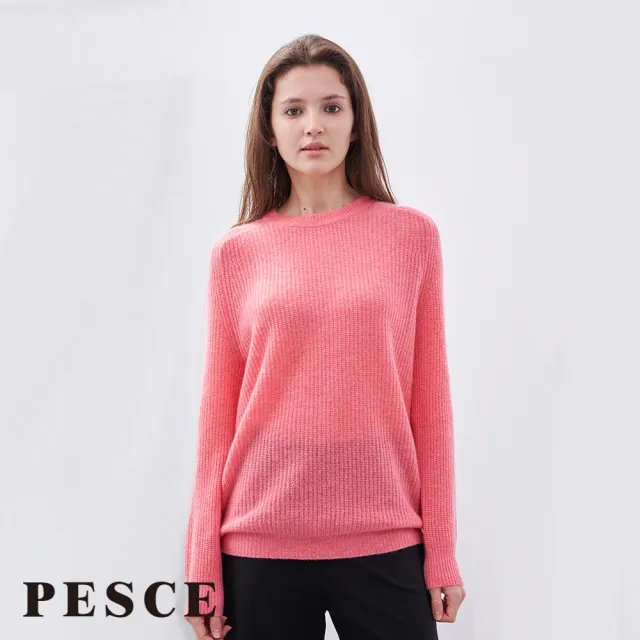 【PESCE】長袖圓領套頭毛衣、Cashmere喀什米爾套衫(喀什米爾/羊絨/羊毛/保暖/上衣/圓領)