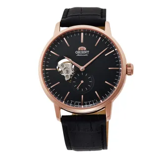 【ORIENT 東方錶】ORIENT 東方錶 SEMI-SKELETON系列 鏤空機械錶 皮帶款 黑色 40.0mm(RA-AR0103B)