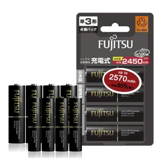 【FUJITSU 富士通】低自放電鎳氫充電電池(3號2450mAh+4號900mAh各4顆)