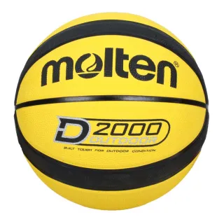 【MOLTEN】12片深溝橡膠7號籃球-室外 戶外 7號球 訓練 黃黑(B7D2005-YK)