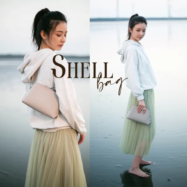 【AXIO】Shell Shoulder bag 經典手作頂級貝殼小肩包(shell-SK 克拉米色)