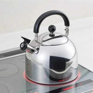 【YOSHIKAWA】日本製304不鏽鋼笛音壺4L(電磁爐適用/煮水壺/燒水壺)