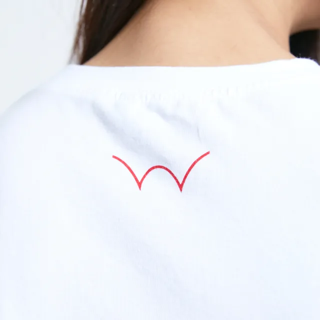 【EDWIN】女裝 第八代LOGO短袖T恤(白色)