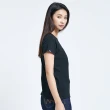 【EDWIN】女裝 第八代LOGO短袖T恤(黑色)