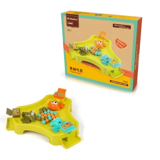 【FUN TOYS 童趣】兒童青蛙吃豆桌上趣味3孔玩具組(益智玩具)