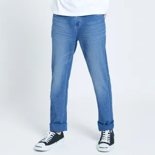 【EDWIN】男裝 加大碼-EJ3透氣中直筒牛仔褲(石洗藍)