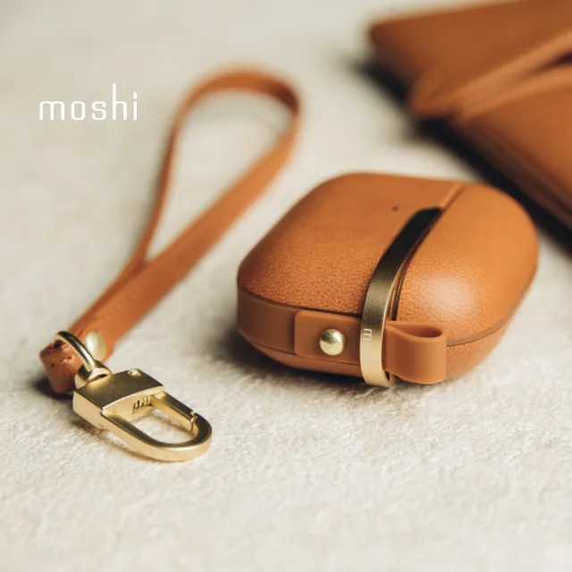 【moshi】AirPods 3 Pebbo Luxe 藍牙耳機充電盒皮革保護套(Airpods 3 gen.專用)