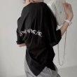 【BBHONEY】韓國背面字母印花 網紗拼接上衣(網美必備款)
