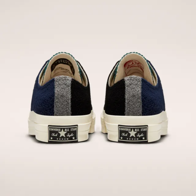 【CONVERSE品牌旗艦店】CHUCK 70 1970 OX 低筒 休閒鞋 男鞋 女鞋 三色拼接 黑綠藍色(172268C)